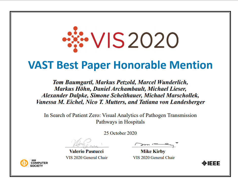 VAST 2020 Honorable Mention Certificate