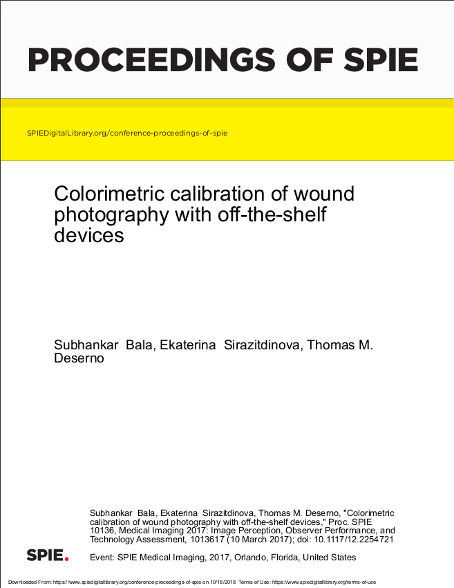 Colorimetric calibration of wound photography with off-the-shelf devices