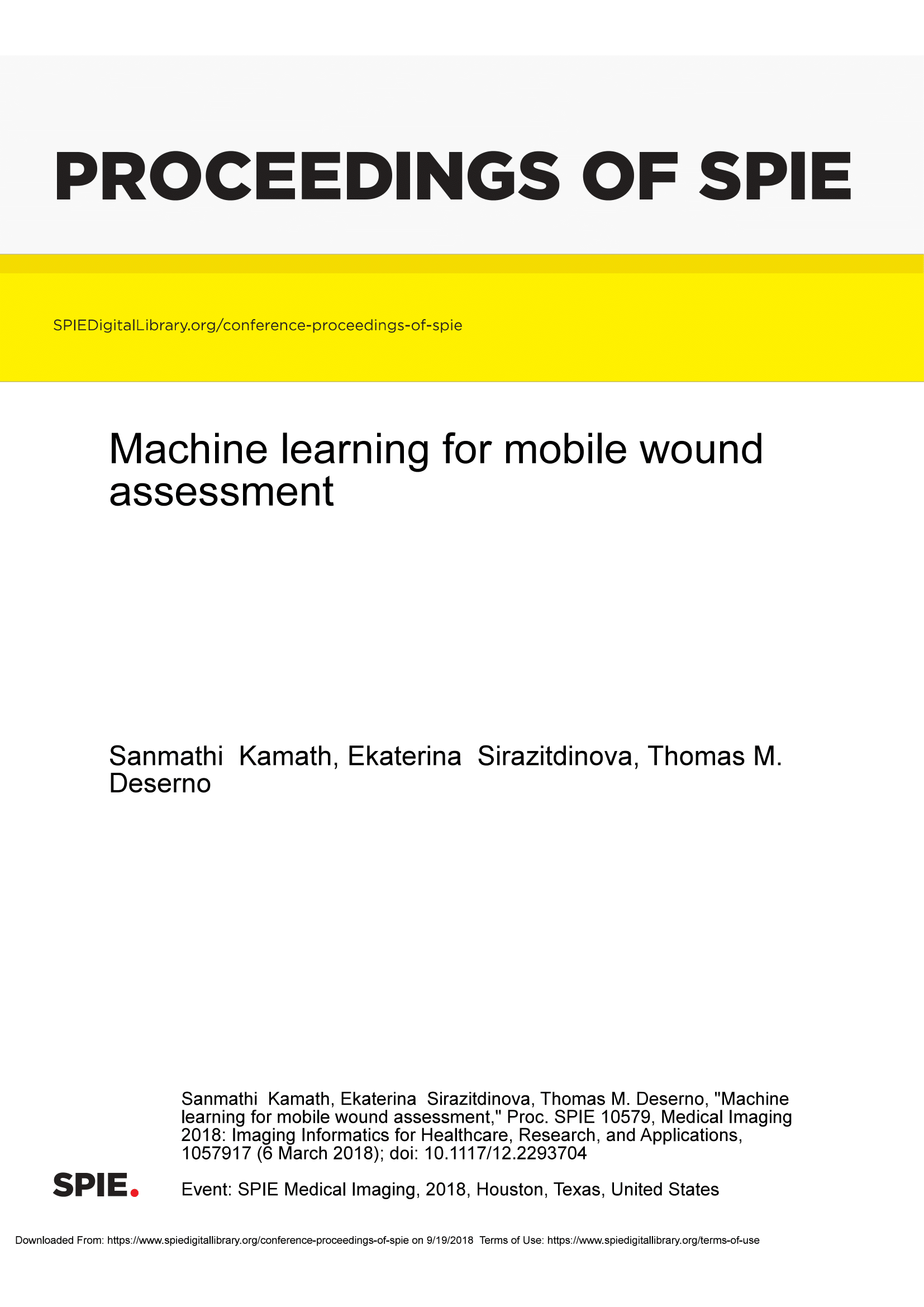 Machine learning for mobile wound assessment