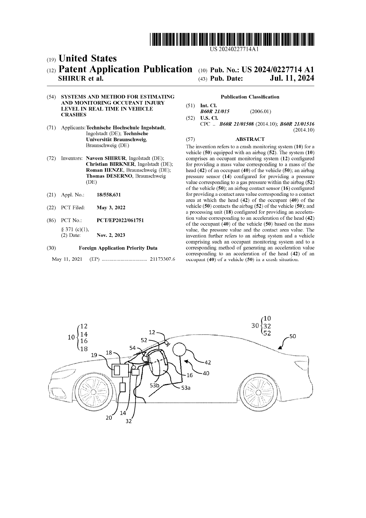 Systems and method for estimating and monitoring occupant injury level in real time in vehicle crashes